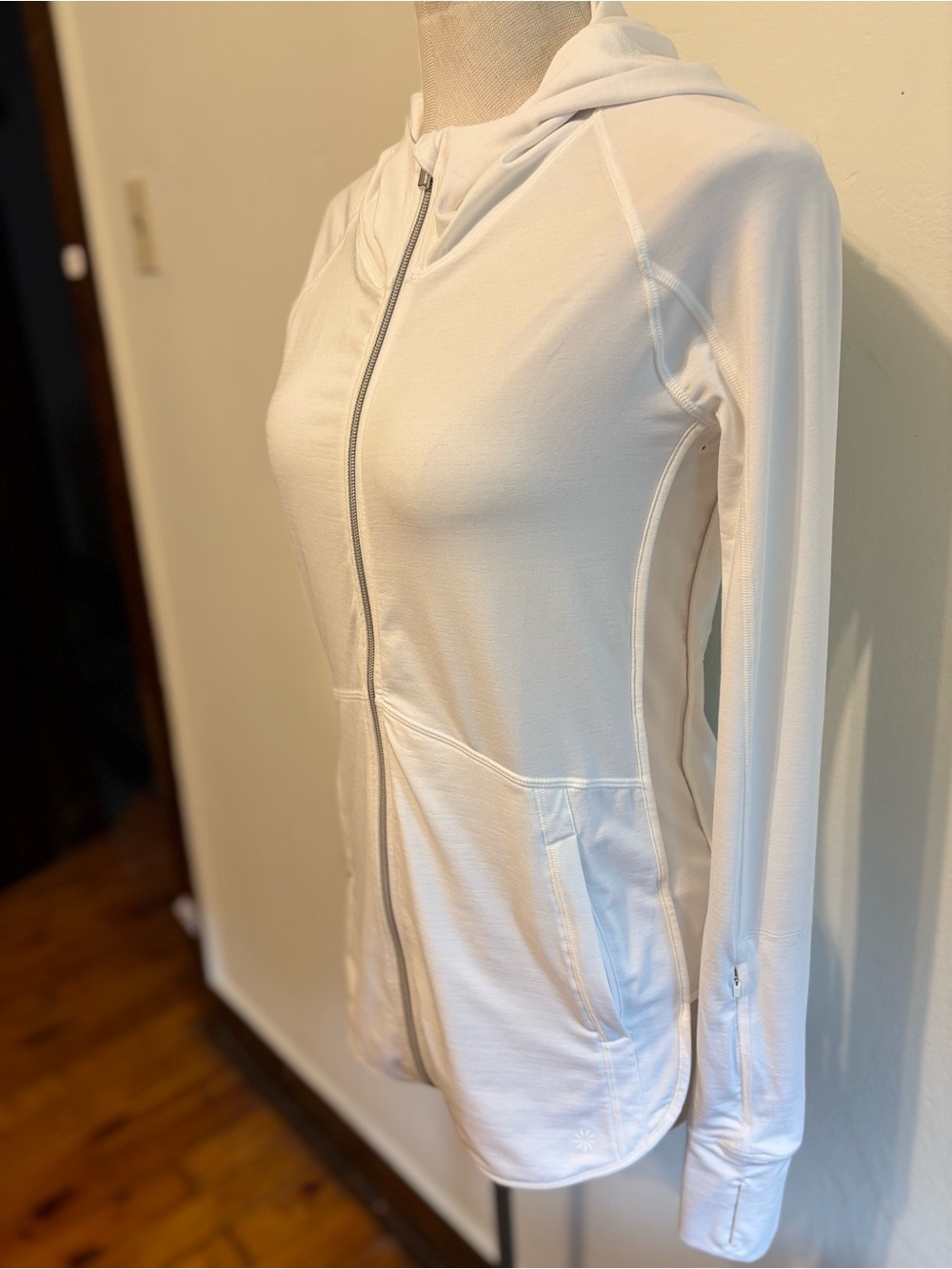 ATHLETA Baja UPF Hoodie Sun Jacket Swim Cover Up White Small - Picture 5 of 10